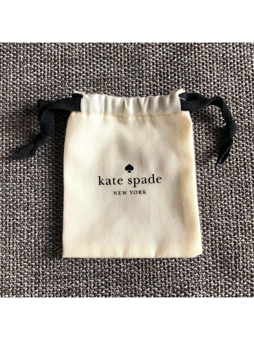 Kate Spade New Small Woven Pouch White Gift Wrap Dust Bag